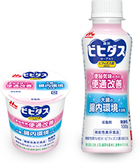 「森永ビヒダスヨーグルト便通改善」のパッケージ